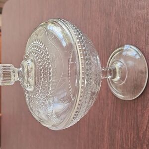 Vintage Pressed Glass Compote With Lid